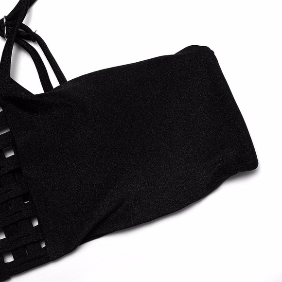 Sexy Black High Waist Swimsuit Halter Bikini NEW! - Picture 5 of 7